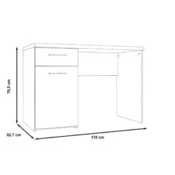 Bureau 1porte 1 Tiroir Décor Vieux Chêne -Promos Meubles Boutique 6c3d9fe9df8a4727bc617eec791c7052