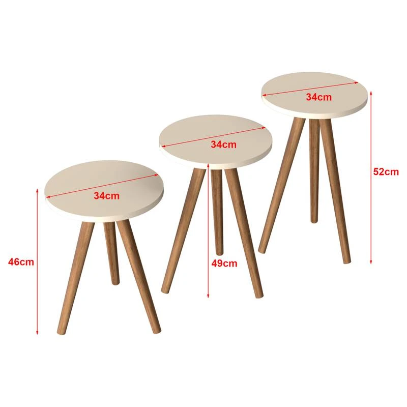 Set De 3 Tables D'appoint Snede Rondes 7 Set De 3 Tables D'appoint Snede Rondes – Image 5