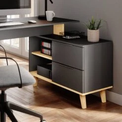 Bureau Neptune XL Anthracite/sonoma -Promos Meubles Boutique 6d3fa1b6b9a2480e8d9ba88090f16d37