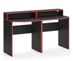 Bureau Ordinateur Kron Noir/rouge Set 4