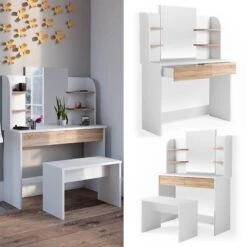 Coiffeuse Charlotte Blanc Avec Banc -Promos Meubles Boutique 795adb71872244388f4585e271e90dd4