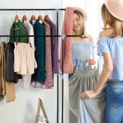 Portant à Vêtements Double En Métal -Promos Meubles Boutique 7a29533384274260be5f097a4a9c5c94