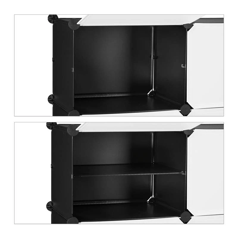 Étagère à Chaussures Blanc Et Noir 8 Étagère à Chaussures Blanc Et Noir – Image 6