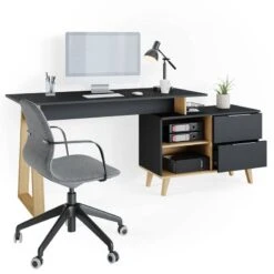 Bureau Neptune XL Anthracite/sonoma -Promos Meubles Boutique 7aed4885950d49f99f3649db768c3c2f
