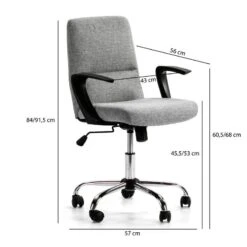 Fauteuil De Bureau Teo, Tissu Gris Foncé -Promos Meubles Boutique 7c88325b32254a908220281c1f545603