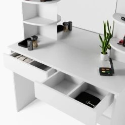 Coiffeuse Charlotte Blanc Avec Banc -Promos Meubles Boutique 86165f29d39940e3a1a328c7bf677719