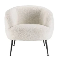 Fauteuil Cosy Tissu Bouclette Blanc -Promos Meubles Boutique 9097bbbbf62649eba79567f67db3105c