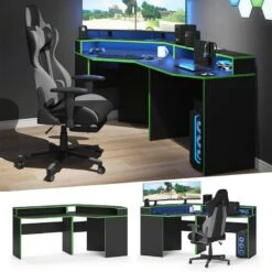 Bureau Ordinateur Kron Noir/vert Set 3 -Promos Meubles Boutique 91e0385b4be64df7aab326736da264e2