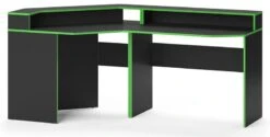 Bureau Ordinateur Kron Noir/vert Set 3