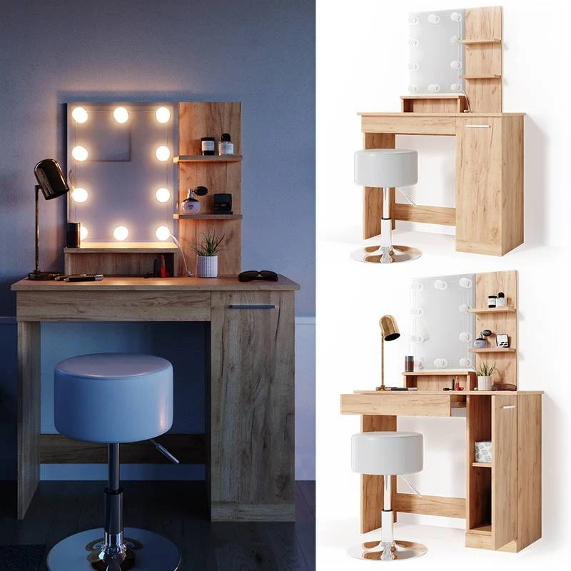 Coiffeuse Julia Avec Tabouret Et LED 6 Coiffeuse Julia Avec Tabouret Et LED – Image 4