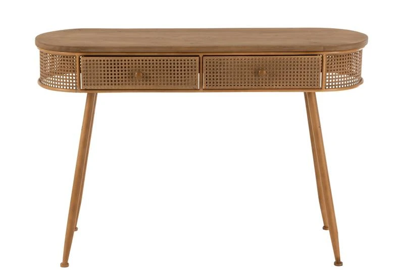 Console 2 Tiroirs Métal/bois Marron 5 Console 2 Tiroirs Métal/bois Marron – Image 3