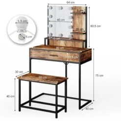 Coiffeuse Fyrk Avec Banc Et LED -Promos Meubles Boutique a17b2c757a49421c8bc870da3a638ca9