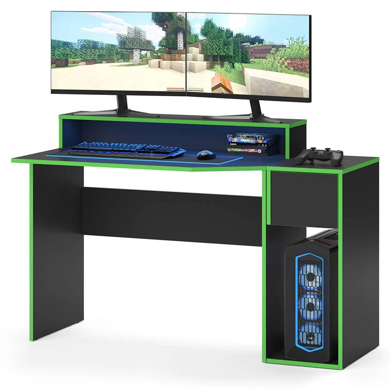 Bureau Ordinateur Kron Noir/vert Set 2 6 Bureau Ordinateur Kron Noir/vert Set 2 – Image 4