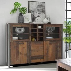 Buffet Vitré 5 Portes 18 Niches - BUCK -Promos Meubles Boutique a8a9932bfcfa4ef6ae13413dd9e352b0