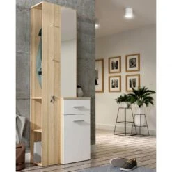 Meuble Entrée Miroir, Rangement - NINA -Promos Meubles Boutique ab0ebd6d5b75449a9e90d3d07a3a6d87