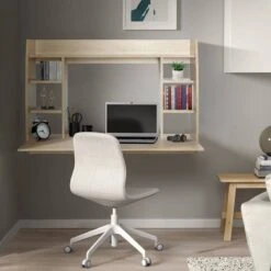 Bureau Mural 110x75x48 Cm Gris -Promos Meubles Boutique b484eb60bce048ab8e320652cc766a7f