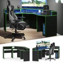 Bureau Ordinateur Kron Noir/vert Set 1 -Promos Meubles Boutique b642e38cbeb34ad190d735a8b576125a