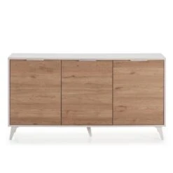 Buffet 3 Portes Koln Blanc Et Bois -Promos Meubles Boutique b6bd2cc2a70c42ed8621793059c32b78