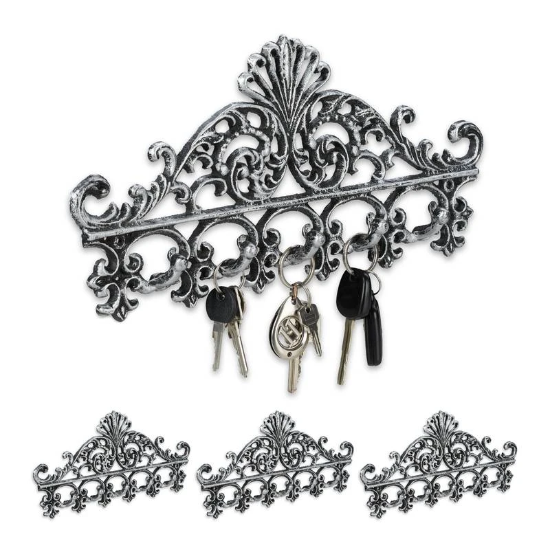 4x Portemanteaux Muraux En Fonte Argenté 3 4x Portemanteaux Muraux En Fonte Argenté
