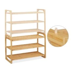 Étagère à Chaussures Bambou Empilable -Promos Meubles Boutique b833bf788b9e47289766d408211e4fc4