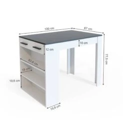 Table De Bar Repose Blanche/anthracite -Promos Meubles Boutique b9275fd6cd5647bd94e9cef010134dc5