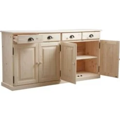 Buffet 4 Portes 4 Tiroirs En Bois Brut -Promos Meubles Boutique bb2e6f827ebe4f88ac80d817454e73e1