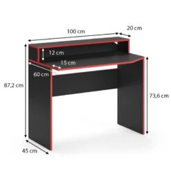 Bureau Ordinateur Kron Noir/rouge Long 15 Bureau Ordinateur Kron Noir/rouge Long -Promos Meubles Boutique be5787733f4b4b71899582b01becf79a