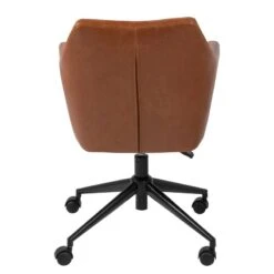Chaise De Bureau Pivotante NICHOLAS -Promos Meubles Boutique buerodrehstuhl nicholas i kunstleder metall vintage braun 4417972