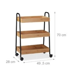 Chariot De Service Bambou 3 Étages -Promos Meubles Boutique c3aa5fff939c41409597bd5159ffd42c
