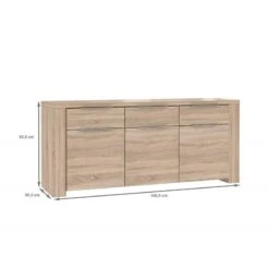 Bahut 3 Portes Aspect Chêne Clair -Promos Meubles Boutique c40b2688a79844c29f501ba39387b0c1