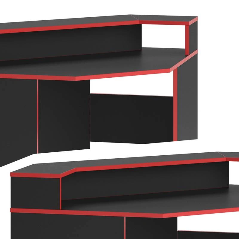 Bureau D'angle Kron Noir/rouge 9 Bureau D'angle Kron Noir/rouge – Image 7