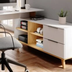 Bureau Neptune XXL Blanc/sonoma -Promos Meubles Boutique c50b321fe4da47759843aee75e1d6e4b