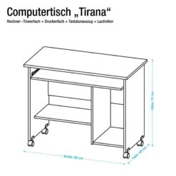 Table D'ordinateur Tirana 7 Table D'ordinateur Tirana -Promos Meubles Boutique computertisch tirana weiss 1389385