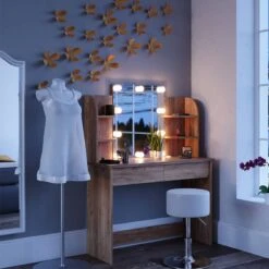 Coiffeuse Charlotte Avec Tabouret Et LED -Promos Meubles Boutique d9fcd3a00cdc4d549783835489983c1a