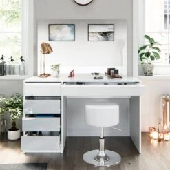 Coiffeuse Sherry Avec Miroir Et Tabouret -Promos Meubles Boutique df0098fd7ae64f4c8d05f04d91c286b0