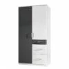Armoire à Portes Pivotantes Julan I -Promos Meubles Boutique drehtuerenschrank click alpinweiss anthrazit schrankbreite 90 cm 2 tuerig 2883206