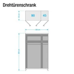 Armoire à Portes Battantes Falun -Promos Meubles Boutique drehtuerenschrank falun alpinweiss esche coimbra 136 cm 3 tuerig ohne spiegeltuer en 4798112
