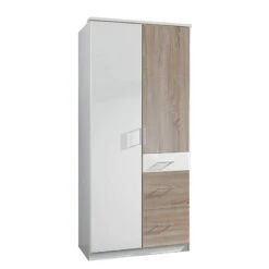 Armoire à Portes Pivotantes Julan I -Promos Meubles Boutique drehtuerenschrank julan i alpinweiss eiche saegerau dekor ohne spiegeltuer en 3606793