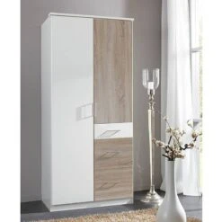 Armoire à Portes Pivotantes Julan I -Promos Meubles Boutique drehtuerenschrank julan i alpinweiss eiche saegerau dekor ohne spiegeltuer en 3606797