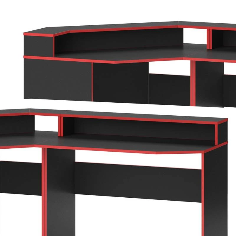 Bureau Ordinateur Kron Noir/rouge Set 3 7 Bureau Ordinateur Kron Noir/rouge Set 3 – Image 5