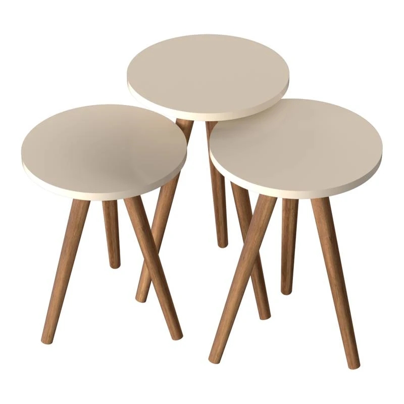 Set De 3 Tables D'appoint Snede Rondes 3 Set De 3 Tables D'appoint Snede Rondes