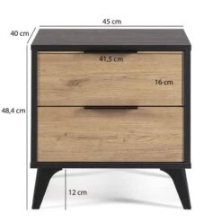 Table Chevet Koln 2 Tiroirs, Noire/Bois 16 Table Chevet Koln 2 Tiroirs, Noire/Bois -Promos Meubles Boutique e353a1791fe44b88a791c142ff739c8e
