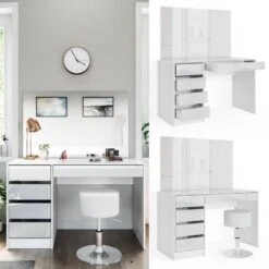 Coiffeuse Sherry Avec Miroir Et Tabouret -Promos Meubles Boutique e7207ba0366146eeb124908411abdddd