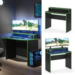 Bureau Ordinateur Kron 100cm Noir/vert -Promos Meubles Boutique e7f4a115cdbf4df5b85c80bc33f9edcd