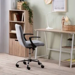 Fauteuil De Bureau Teo, Tissu Gris Foncé -Promos Meubles Boutique e90c57f43d9b4b2bbe54193b3fae2a65