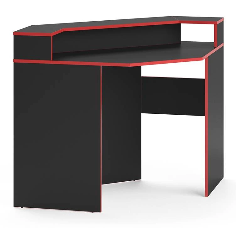 Bureau D'angle Kron Noir/rouge 3 Bureau D'angle Kron Noir/rouge