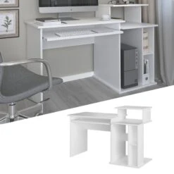 Bureau Ordinateur Jan Blanc -Promos Meubles Boutique ed1036bb0ec2493492ccbd1dcfbfa27e