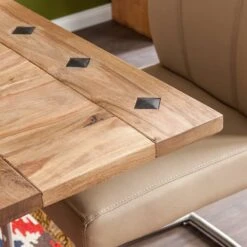 Table Bombay (avec Rallonges) -Promos Meubles Boutique esstisch bombay i mit ansteckplatten sheesham massiv natur 3469393