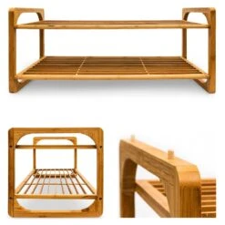 Étagère à Chaussures Bambou Rangement -Promos Meubles Boutique f9ab5a6fae234674b4f93626a4a221ba