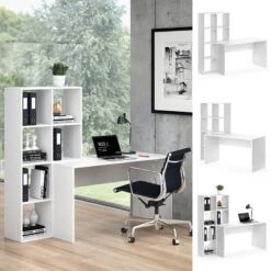 Bureau Mara Blanc Avec étagère -Promos Meubles Boutique fab041efe5e34dbba6fac766d341c88a